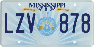 MS license plate LZV878