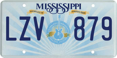 MS license plate LZV879