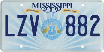 MS license plate LZV882