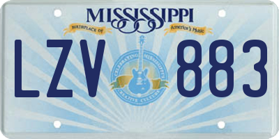 MS license plate LZV883