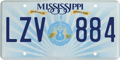 MS license plate LZV884