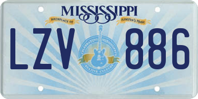 MS license plate LZV886
