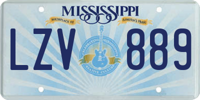 MS license plate LZV889
