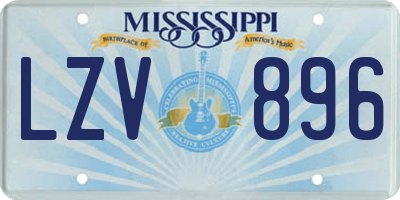MS license plate LZV896