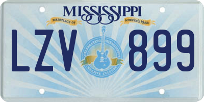 MS license plate LZV899