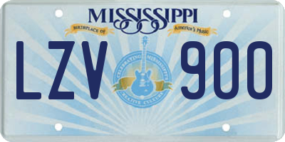 MS license plate LZV900