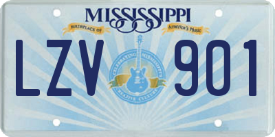 MS license plate LZV901