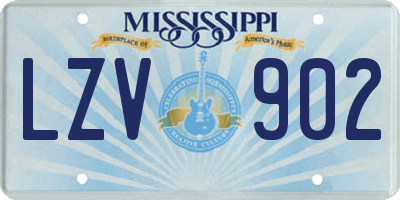 MS license plate LZV902