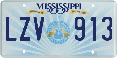 MS license plate LZV913