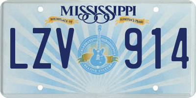 MS license plate LZV914