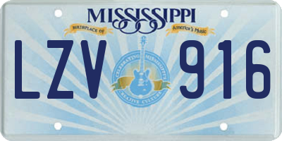 MS license plate LZV916