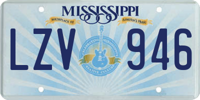 MS license plate LZV946