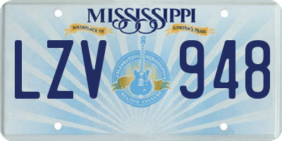MS license plate LZV948