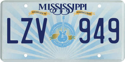 MS license plate LZV949