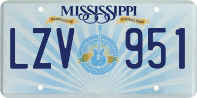 MS license plate LZV951