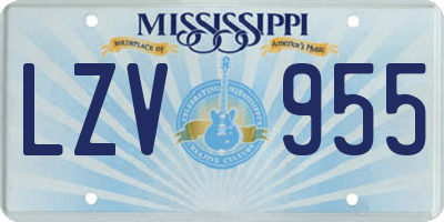 MS license plate LZV955