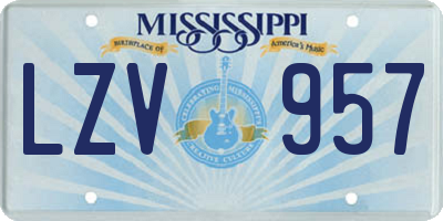 MS license plate LZV957
