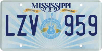 MS license plate LZV959