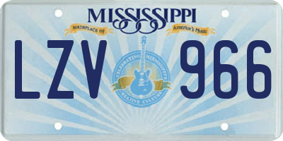 MS license plate LZV966