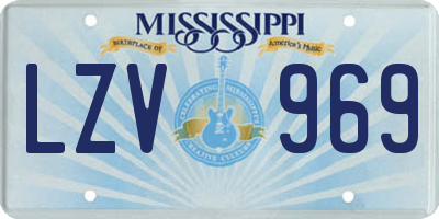 MS license plate LZV969