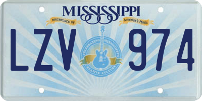 MS license plate LZV974