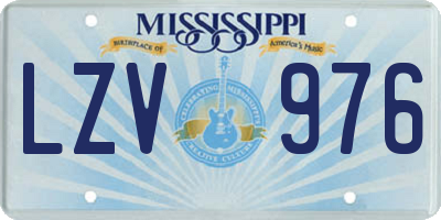 MS license plate LZV976