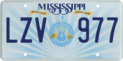 MS license plate LZV977