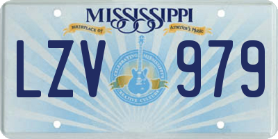 MS license plate LZV979