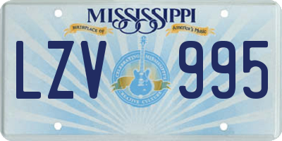 MS license plate LZV995