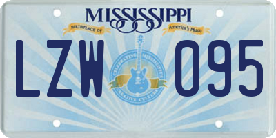MS license plate LZW095