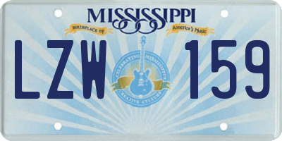 MS license plate LZW159