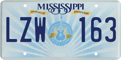 MS license plate LZW163