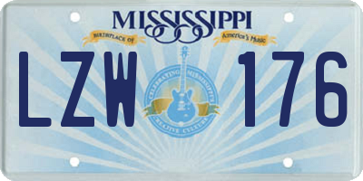 MS license plate LZW176