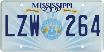 MS license plate LZW264