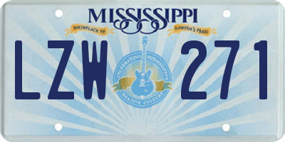 MS license plate LZW271