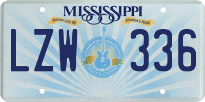 MS license plate LZW336