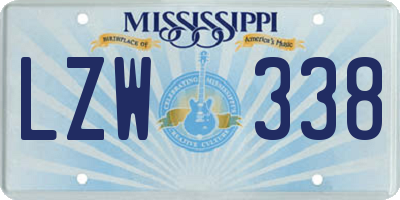 MS license plate LZW338