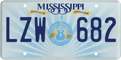MS license plate LZW682