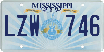 MS license plate LZW746