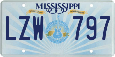 MS license plate LZW797