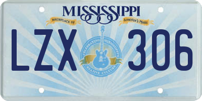 MS license plate LZX306