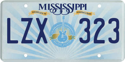 MS license plate LZX323