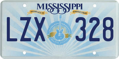 MS license plate LZX328