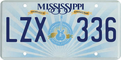 MS license plate LZX336