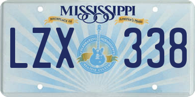 MS license plate LZX338