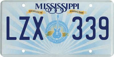 MS license plate LZX339