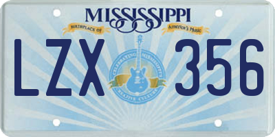 MS license plate LZX356