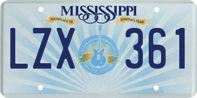 MS license plate LZX361