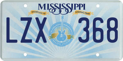 MS license plate LZX368