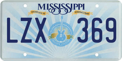MS license plate LZX369